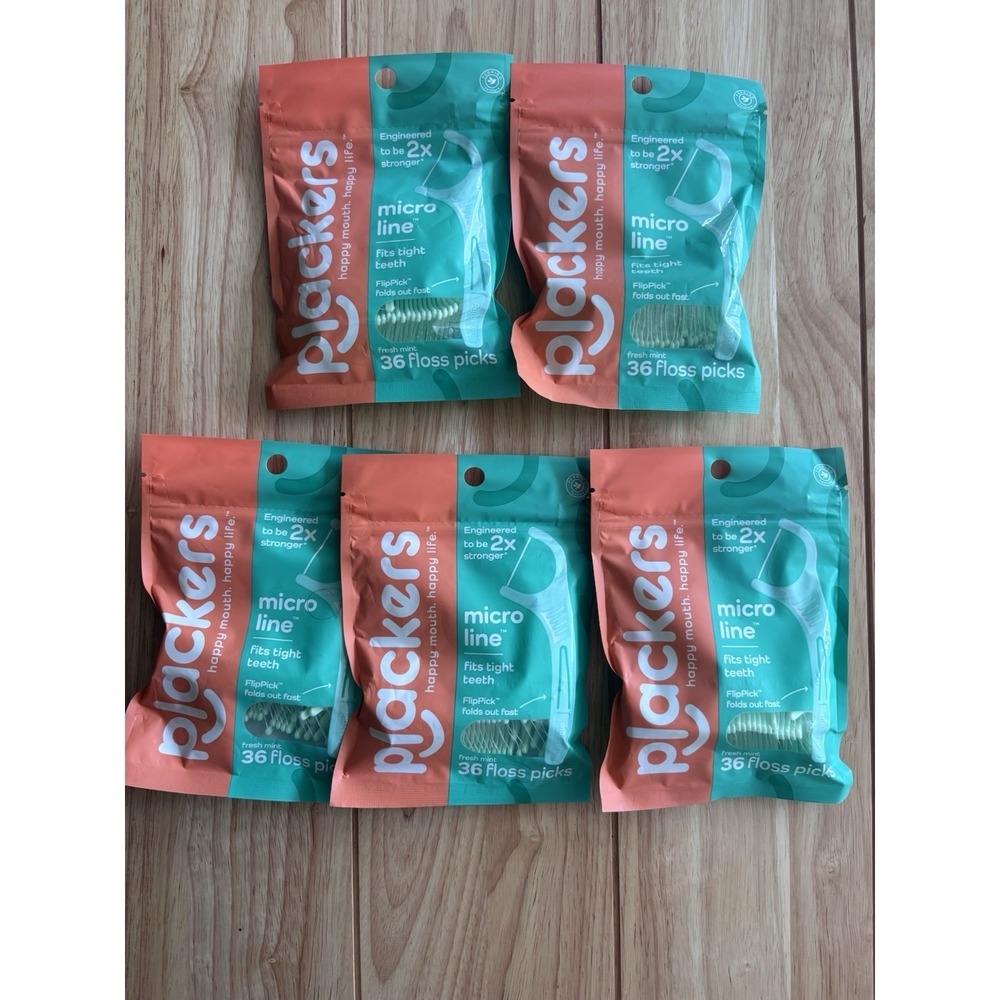 Micro Mint Dental Flossers 36 Each by Plackers 5pack